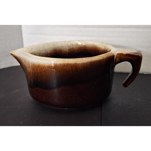 Vtg Pfaltzgraff USA Gourmet Brown Drip Creamer, Uncovered Sugar Bowl Open Handle - Picture 3 of 6